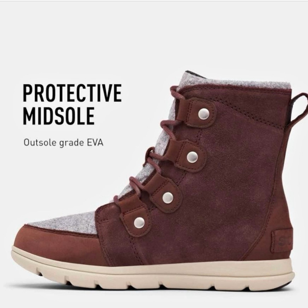 New Sorel Explorer Joan Ankle Winter Boots 8.5 - Picture 7 of 9
